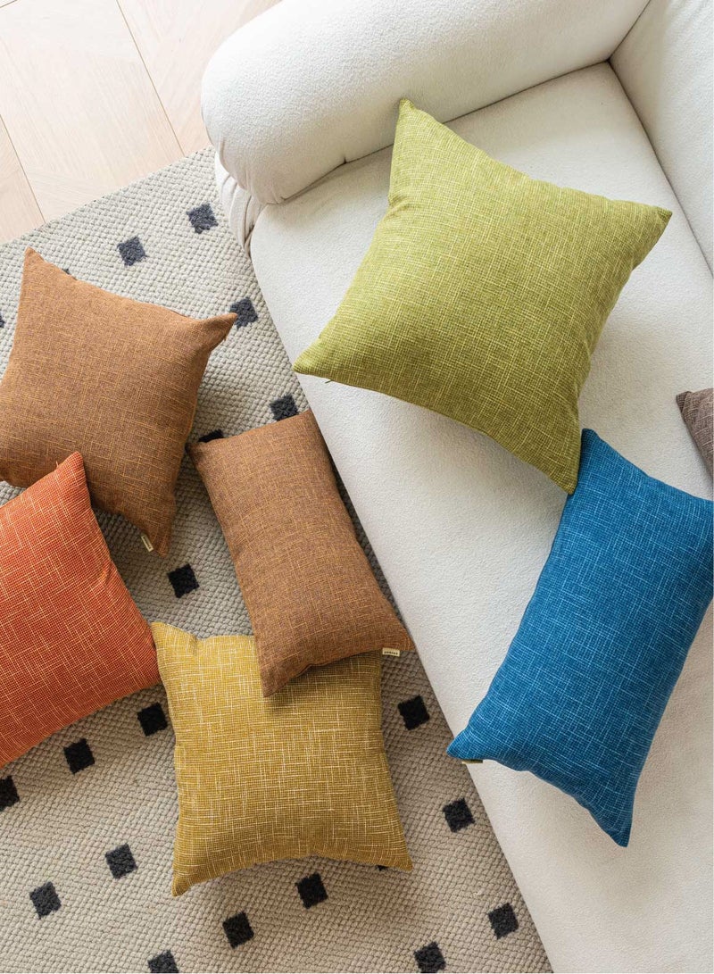 a moment a moment Set of 2 Honey Linen Decorative Throw Pillow Covers 45 x 45 CM Farmhouse Pillow Covers with Cross for Couch Sofa Bed Living Room Home Decor  - Image 5