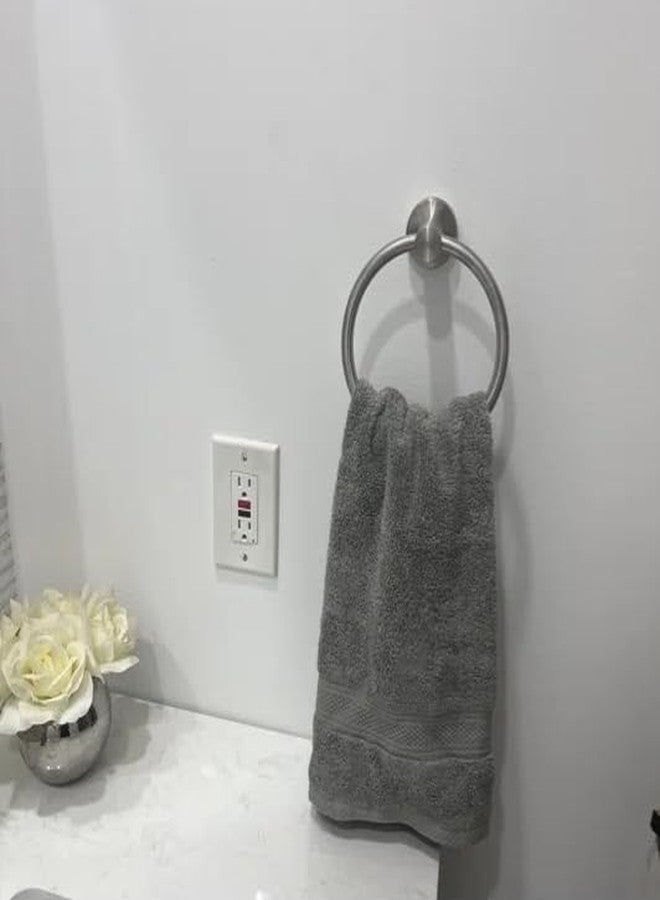 USHOWER 2 Pack Brushed Nickel Towel Ring, Hand Towel Holder for Bathroom Wall Mounted, Durable 304 Stainless Steel, Modern Style - Image 4