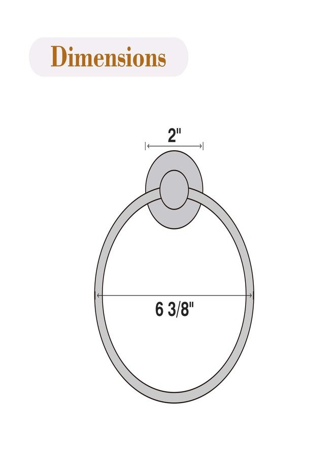 USHOWER 2 Pack Brushed Nickel Towel Ring, Hand Towel Holder for Bathroom Wall Mounted, Durable 304 Stainless Steel, Modern Style - Image 2