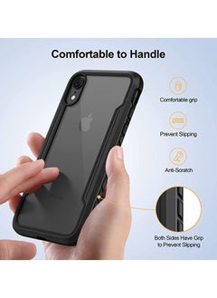 KASTWAVE Full-Body Protective Bumper Case, for iPhone XR Case Clear 6.1 inch, for iPhone XR Cases Thin with Silicone Durable, Transparent Hard Back, Heavy Duty Shockproof Protective Cover for Men  - Image 4