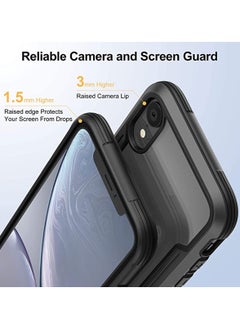KASTWAVE Full-Body Protective Bumper Case, for iPhone XR Case Clear 6.1 inch, for iPhone XR Cases Thin with Silicone Durable, Transparent Hard Back, Heavy Duty Shockproof Protective Cover for Men  - Image 3