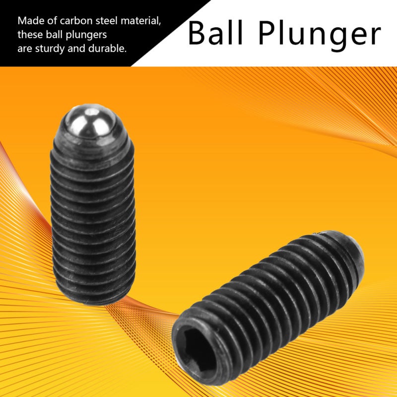 Carbon Steel Ball Plungers M8 Set of 10 Steel Spring-Loaded Plunger - Durable Accurate Positioning Component for Mechanical Devices Clamps Molds - Image 5