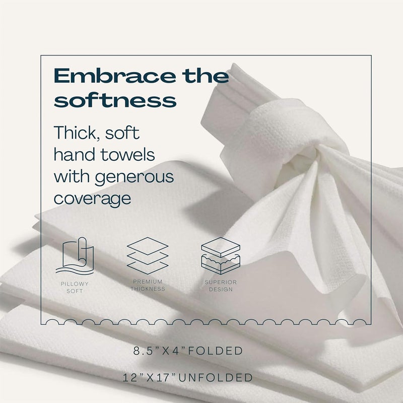 LINTEXT Disposable Linen-Feel Guest Towels - 12" x 17" Cloth-Like Hand Towels - Made In USA, Soft And Absorbent Paper Napkin For Bathroom, Kitchen, Or Event [Extra-Soft - Pack of 50], White - Image 3