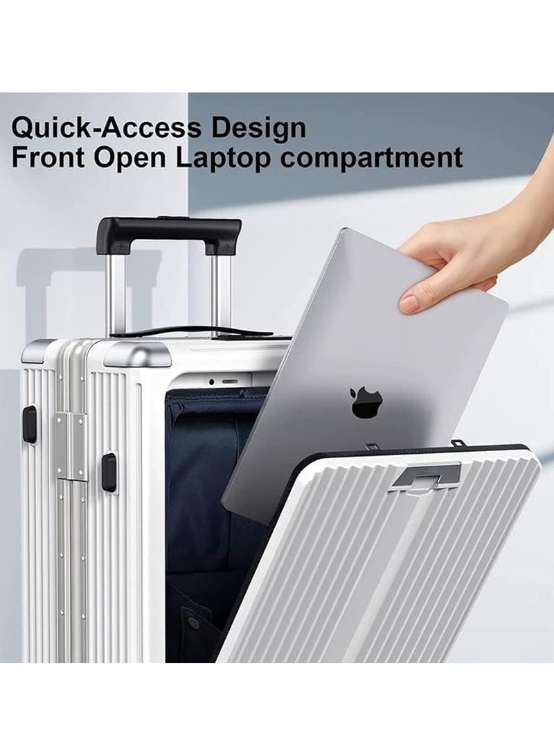 بيكاسيو حقيبة سفر مقاس 20 بوصة، عربة أنيقة خفيفة الوزن مع عجلات دوارة، حقيبة مع حجرة كمبيوتر محمول مفتوحة، حقيبة سفر، ومجموعات أمتعة للبالغين من الجنسين - Image 3