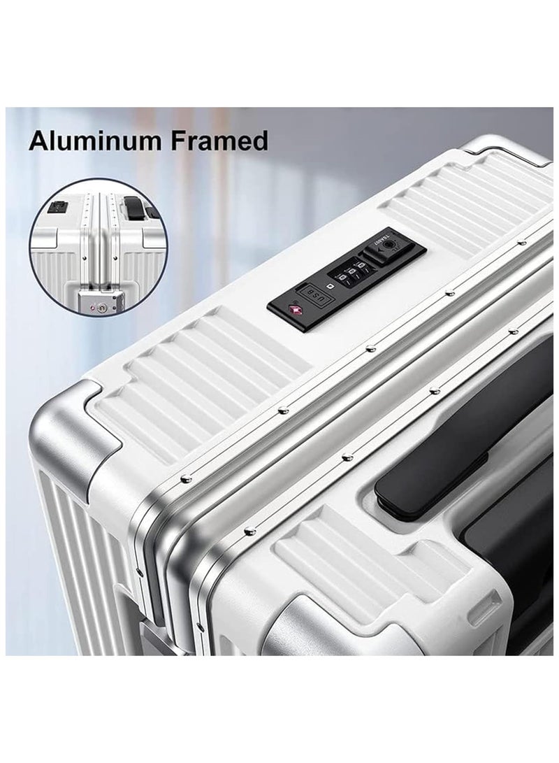 بيكاسيو حقيبة سفر مقاس 20 بوصة، عربة أنيقة خفيفة الوزن مع عجلات دوارة، حقيبة مع حجرة كمبيوتر محمول مفتوحة، حقيبة سفر، ومجموعات أمتعة للبالغين من الجنسين - Image 4