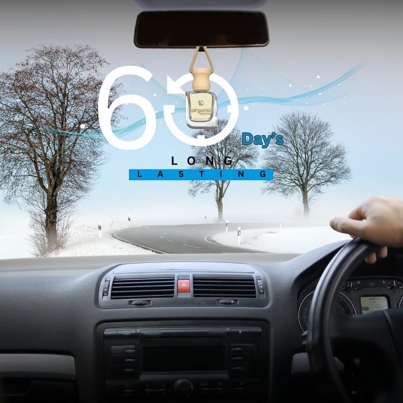 Aroma Swing Combo Offer: Oud Wonders Aroma with Essential Oils in Glass Bottle with Wooden Diffuser Lid Car Hanging Accessories Interior Oud Wonder, Lavender & Snow Smo Pack of 3 - Image 4