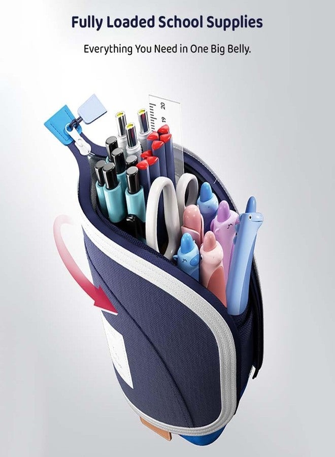 Burmy Pen Case and Pen Holder, 2-in-1 Retractable Pen Case, Retractable Pen Holder, Vertical Stationery Bag, Cosmetic Bag, Drawer Tool Pencil Case, Large Capacity, Multi-Functional Storage Bag - Image 3
