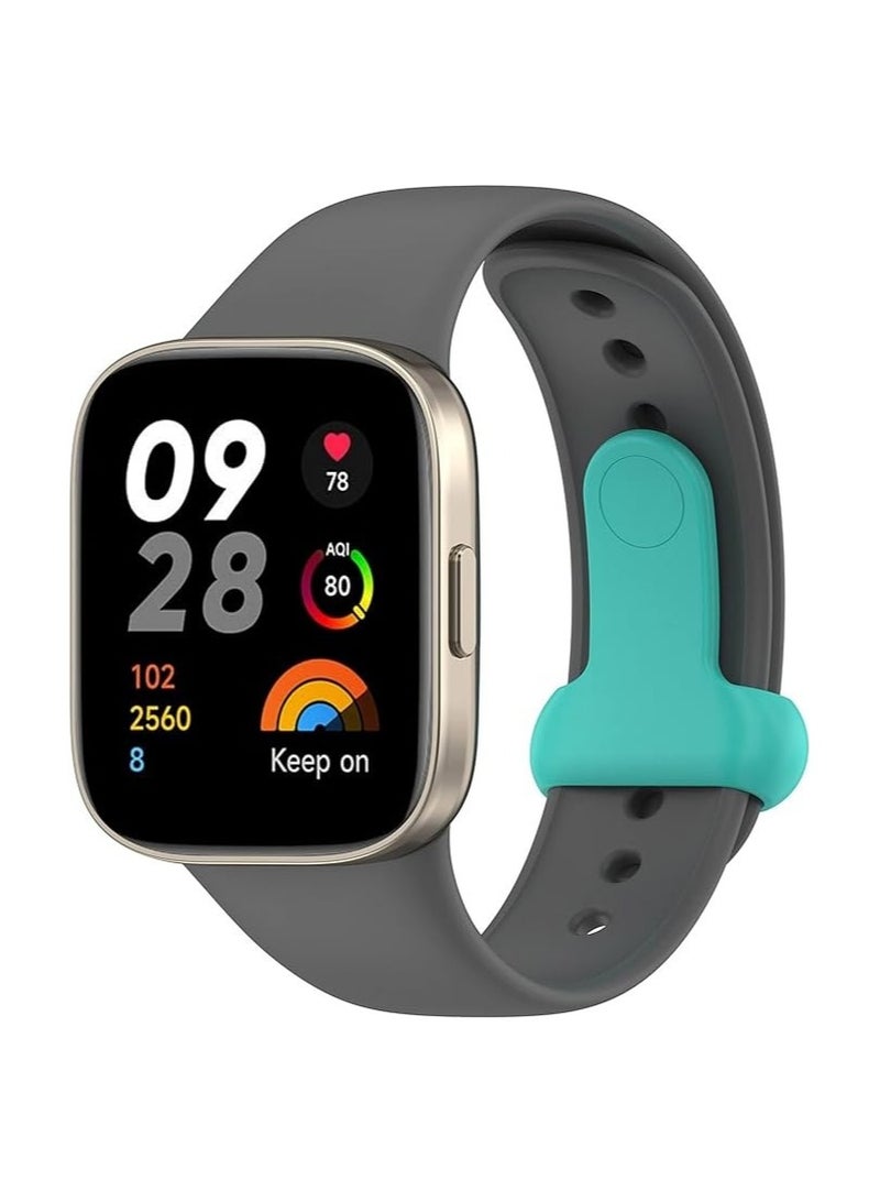 Dl3 Mobilak Strap for Xiaomi Redmi Watch 3 / Xiaomi Mi Watch Lite 3 Strap, Silicone Watch Strap Buckles Sport Silicone Watch Band,Bracelet Replacement Wristband Wrist Strap (Gray) - Image 2