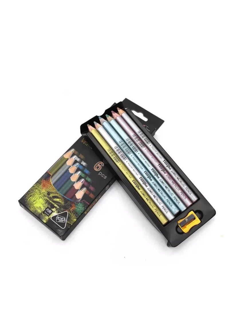 Tonghe Metallic colored pencils 6PCS  - Image 2