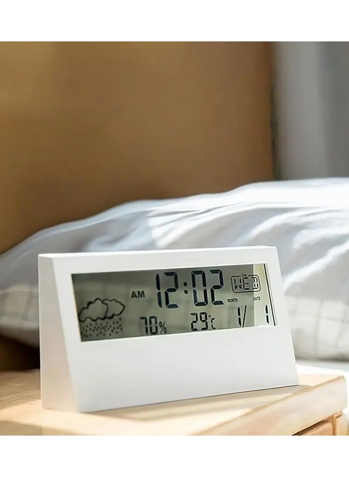 Transparent Weather Monitoring Alarm Clock – Small Digital Timer with Temperature Display for Bedroom & Living Room  - Image 2