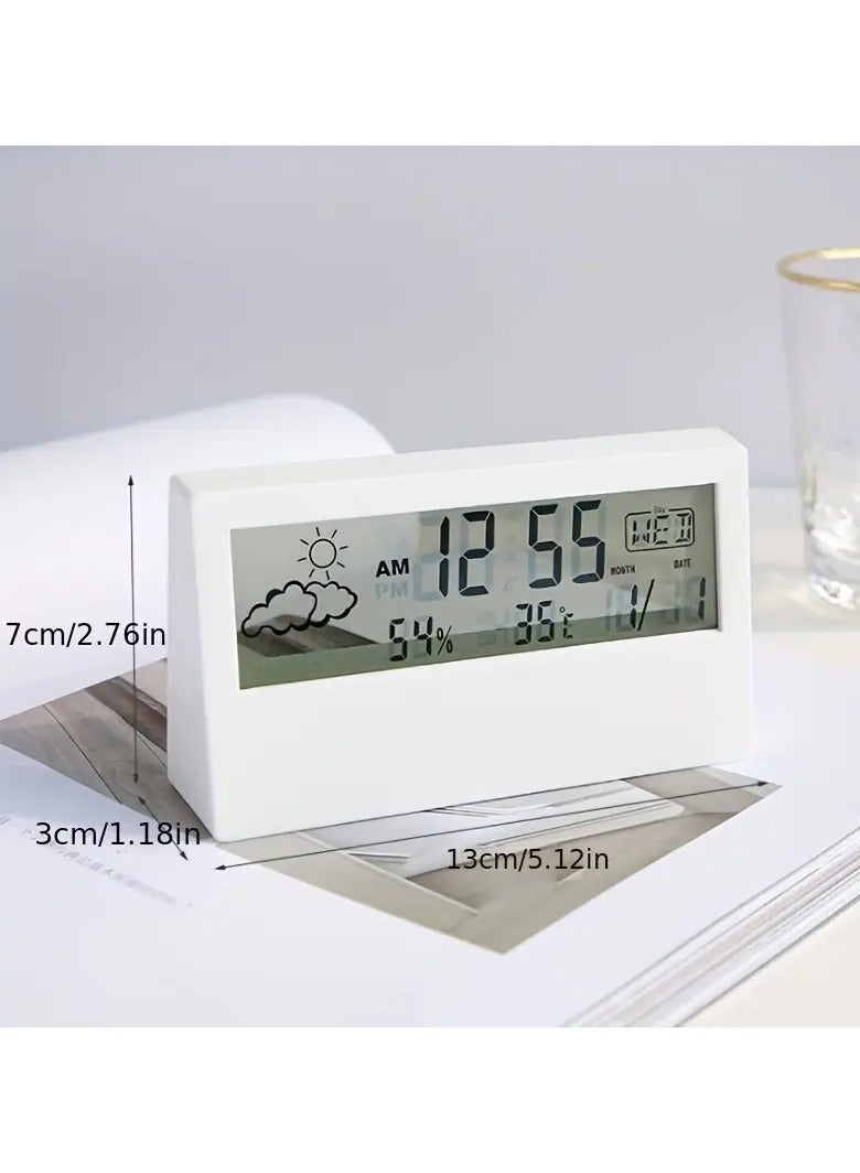 Transparent Weather Monitoring Alarm Clock – Small Digital Timer with Temperature Display for Bedroom & Living Room  - Image 5
