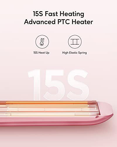 Wavytalk Salon Flat Iron Hair Straightener, Negative Ion Function with Titanium Plates Get Shinier & Smoother Hair, 15 Adjustable Temp, Dual Voltage & 60 Mins Auto Shut Off (Rose Gold) - Image 5