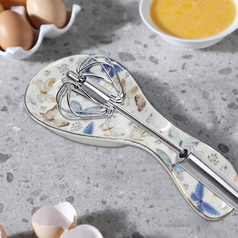 LEAZUL Ceramic Spoon Rest for Stove Top Kitchen Counter Large Spoon Holder Farmhouse Floral Flowers Print Coffee Spoon Cooking Utensil Tools Rest Modern Kitchen Decor - Image 5
