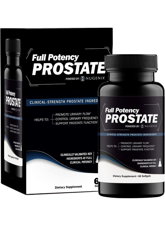 Nugenix - Full Potency Prostate Supplement For Men Clinicalstrength Ingredients Saw Palmetto Helps To Increase Urinary Flow Control Urinary Frequency And Support Prostate Function 60 Capsules - Image 1