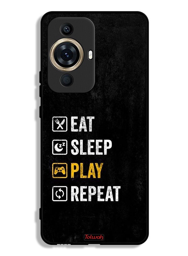 Tolwak Huawei nova 11 Pro Protective Case Cover Eat Sleep Play Repeat - Image 1