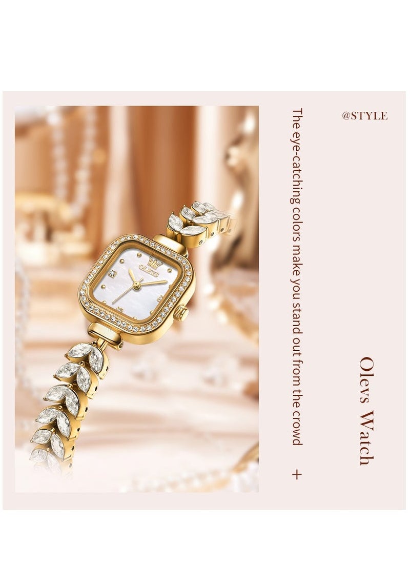 OLEVS Watches for Women Fashion Quartz Stainless Steel Water Resistant Watch Gold 9987 - Image 5
