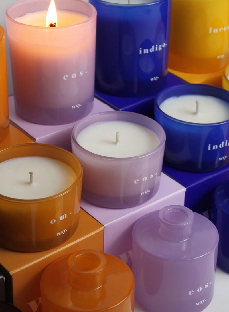 WXY Classic 3oz Candle - Indigo - Rosemary and Juniper- Glass base -premium scented candle -