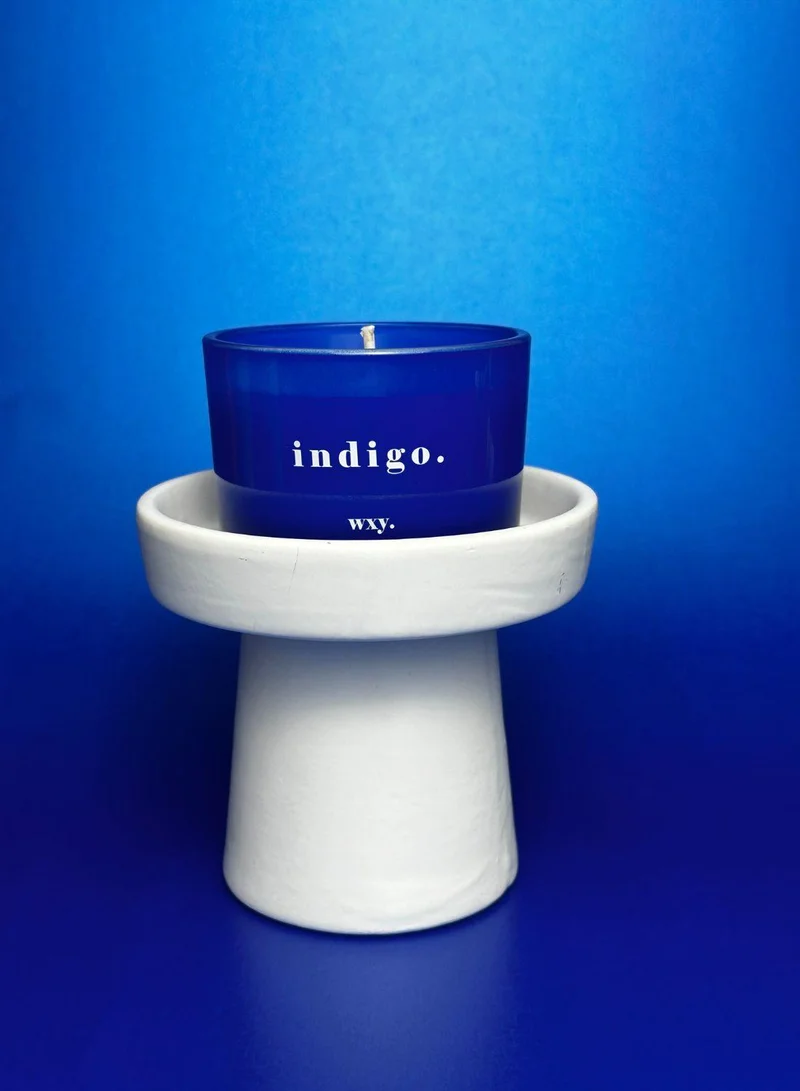 WXY Classic 3oz Candle - Indigo - Rosemary and Juniper- Glass base -premium scented candle -