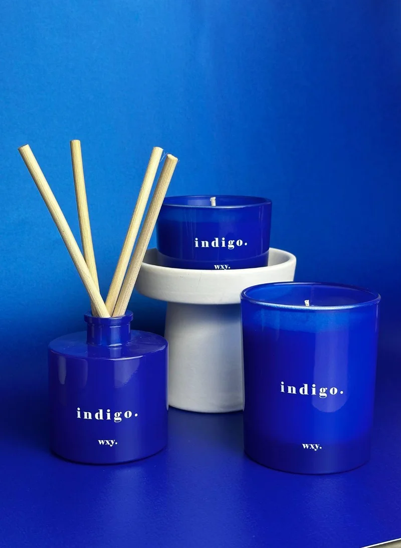 WXY Classic 3oz Candle - Indigo - Rosemary and Juniper- Glass base -premium scented candle -