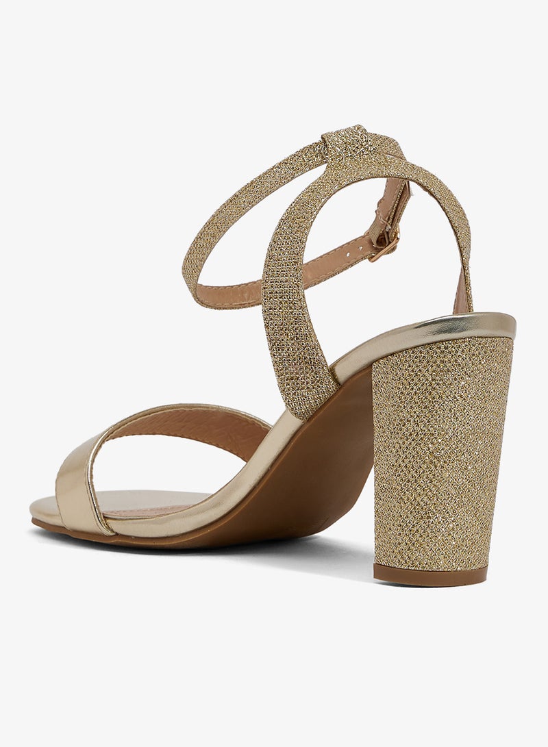 Spot-On Metallic Block Heel Sandal - Image 3
