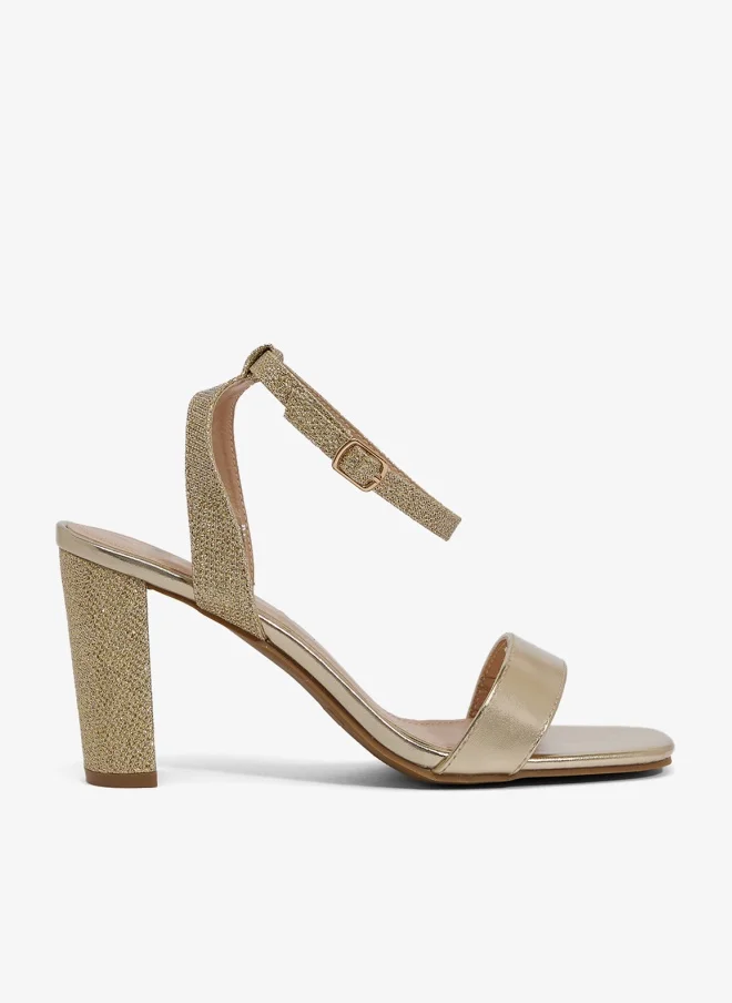 Spot-On Metallic Block Heel Sandal
