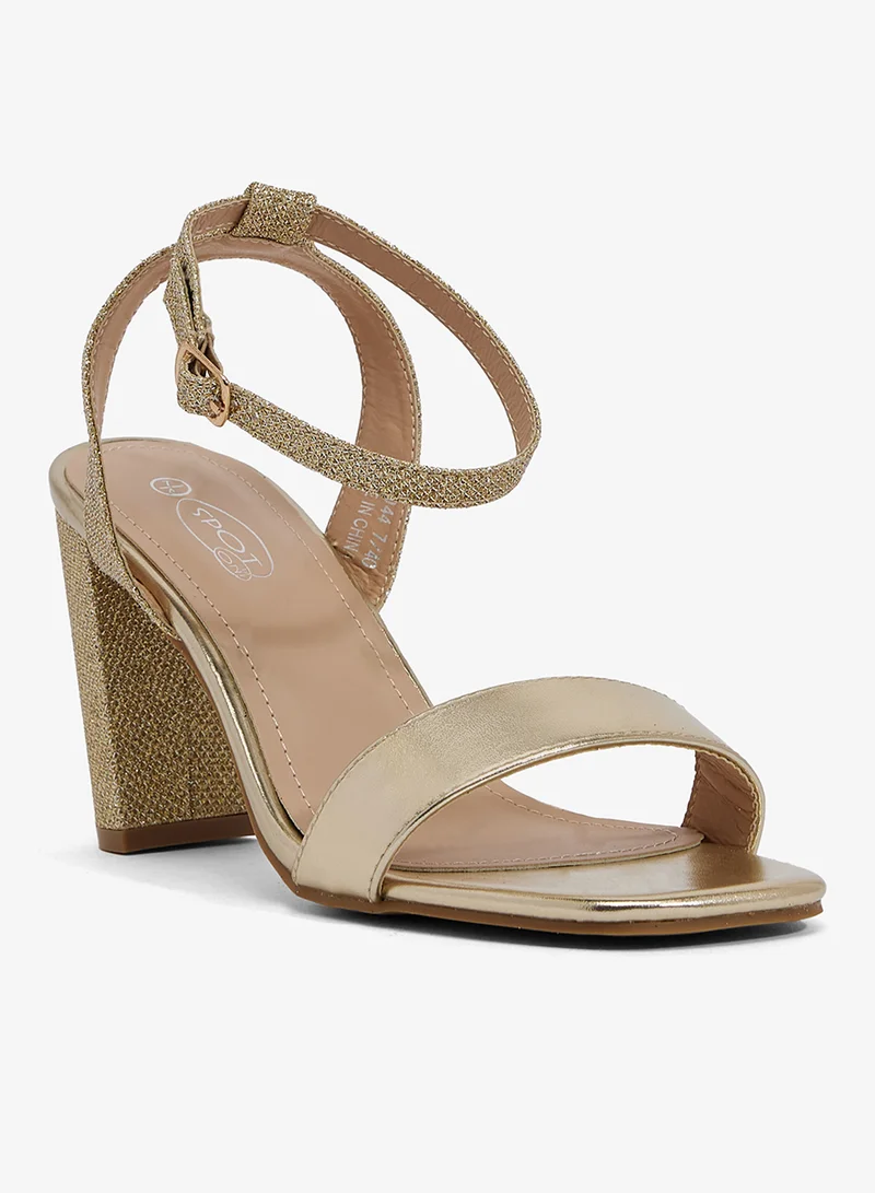 Spot-On Metallic Block Heel Sandal