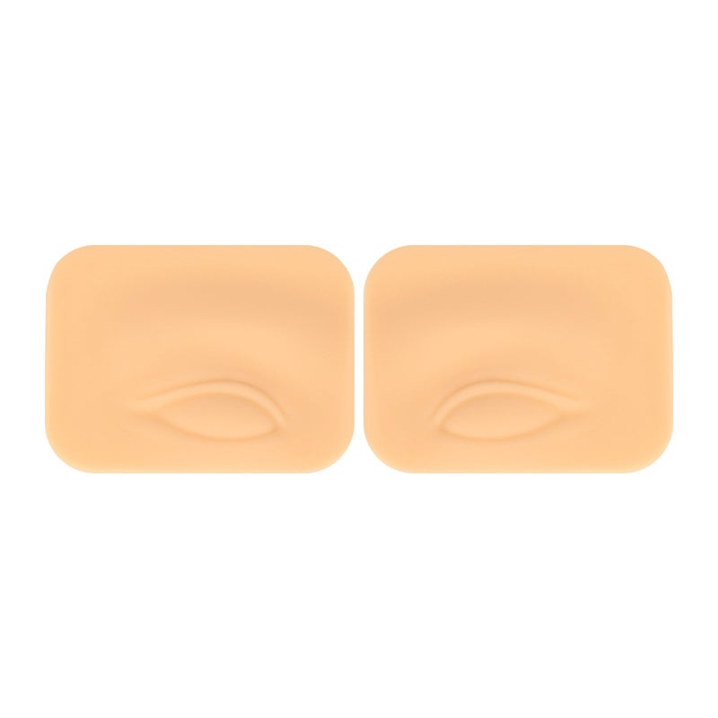 1 Pair Double-sided Three-dimensional Silicone Eyebrow Tattoo Practice Skin 3D Skin Color Left Right Eyes Practice - Image 1