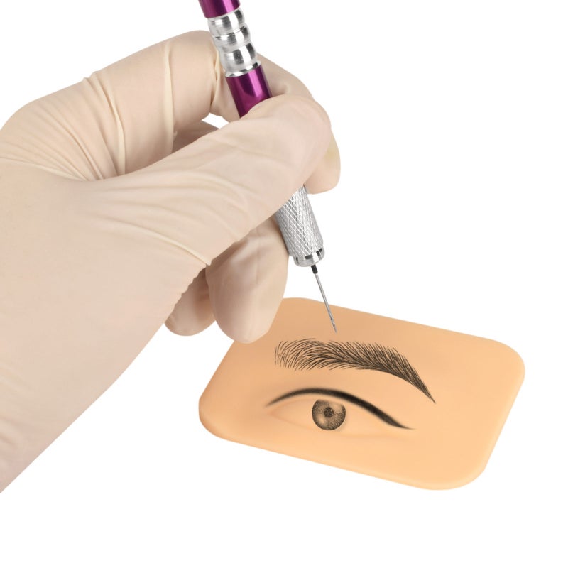 1 Pair Double-sided Three-dimensional Silicone Eyebrow Tattoo Practice Skin 3D Skin Color Left Right Eyes Practice - Image 4