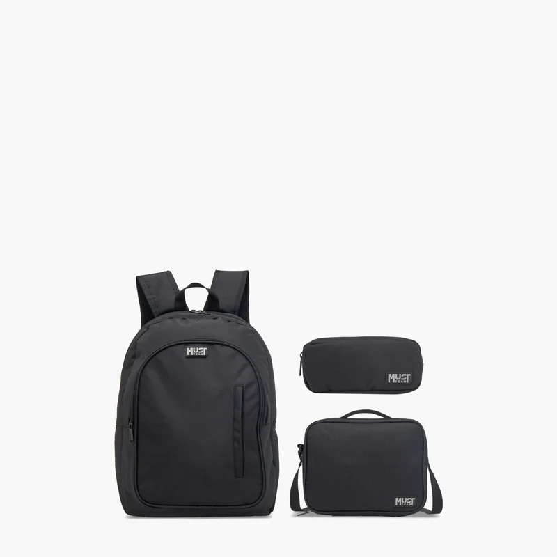 ماست Backpack-Eternal Black-16In-Set Of 3-Age 9-13 (Pu) Black \ 32X18X43