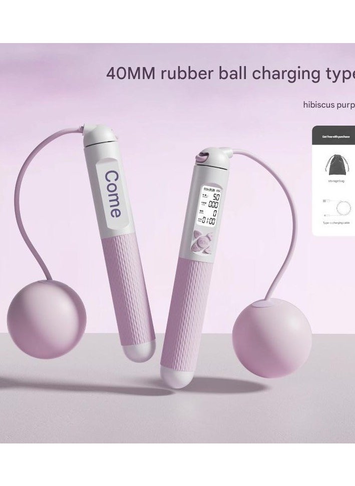 Generic Cordless Skipping Rope Weight Loss Specialized Counting Steel Wire Rope Skipping Rope Weight-bearing Adult Female Professional Fitness Exercise（Charging Model）  - Image 1