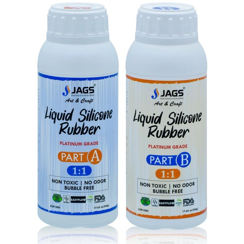 53ARTS Liquid Silicone Rubber 500A 500B Combo Set 500 Each High Flexibility MoldMaking Silicone Durable NonToxic Easy to Use for Intricate Molds FoodSafe Applications 5005001 kg