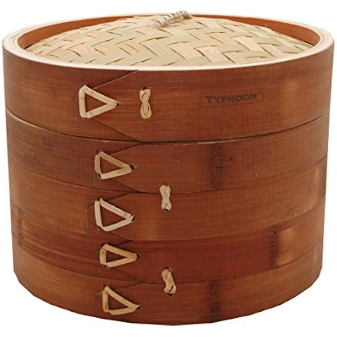Typhoon Double Tier Bamboo Steamer 8 Brown 1400360 - Image 1