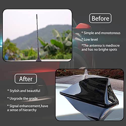Ajxn Shark Fin Antenna Car Antenna Decorative Top Mounted Dummy Roof Aerial for Car Trunk SUV Black - Image 5