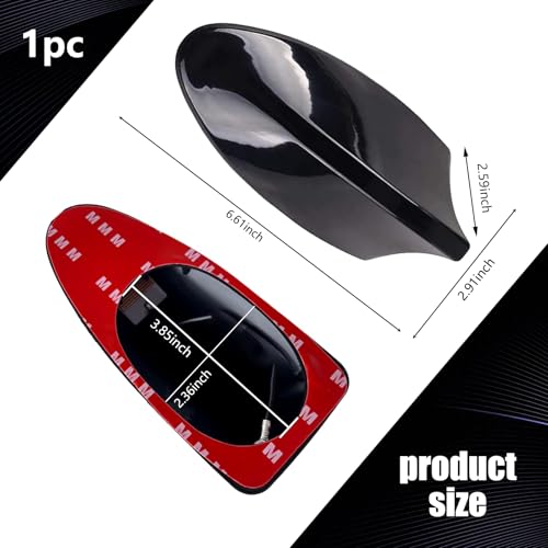 Ajxn Shark Fin Antenna Car Antenna Decorative Top Mounted Dummy Roof Aerial for Car Trunk SUV Black - Image 2
