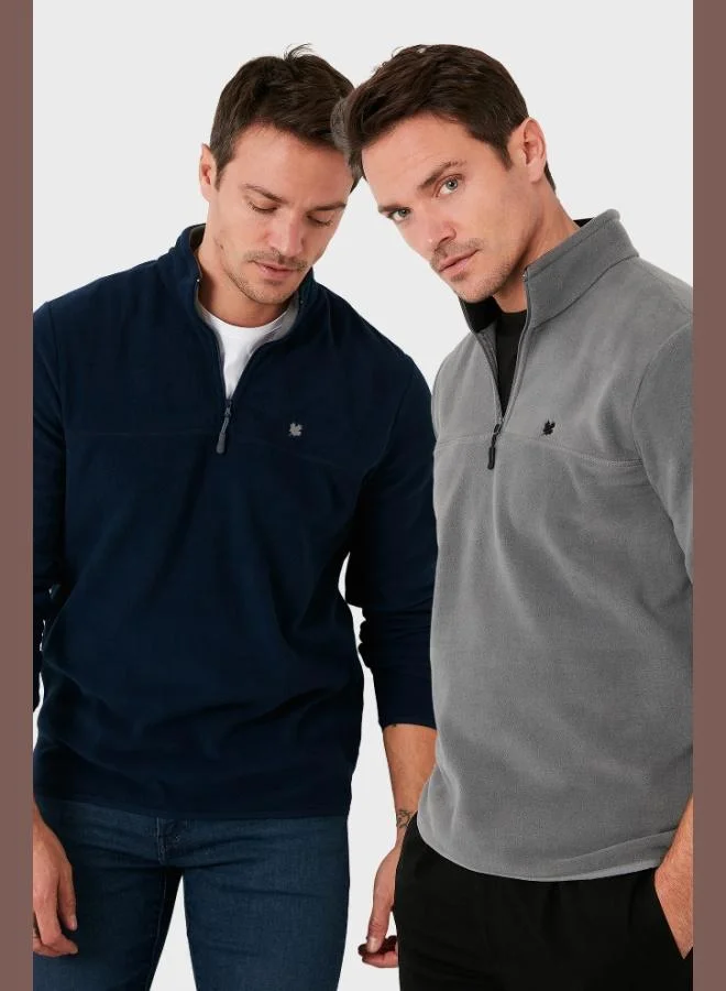 Buratti Slim Fit Anti-Pilling Non-Pilling Bato Collar Raised 2-Pack Polar Men's POLAR 5906001S2