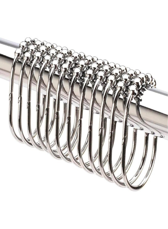 2 أل بي. ديبو حلقات ستارة حمام من 2 لاب ديبوت - مجموعة من 12 بكرة سهلة الانزلاق بلمسة نهائية من الكروم المصقول - خطافات ستارة من الفولاذ المقاوم للصدأ للقضبان المستقيمة والمنحنية - تصميم أنيق ومتين لأي حمام - Image 1