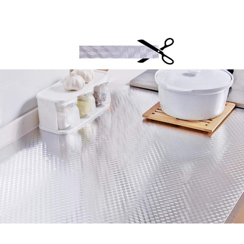 LAVNIK 2 Meter Aluminium Foil Stickers Oil Proof Kitchen Backsplash Wallpaper SelfAdhesive Wall Sticker AntiMold and Heat Resistant for Walls Cabinets Drawers and Shelves - Image 3