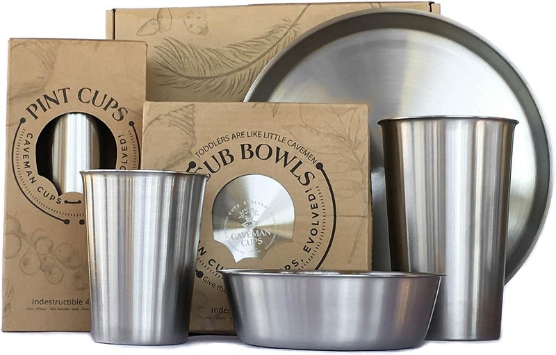 Caveman Premium Heavy Stainless Steel Small Bowls For Baby Toddler Kids Snacks 4 Pack Cub Bowls - Image 4