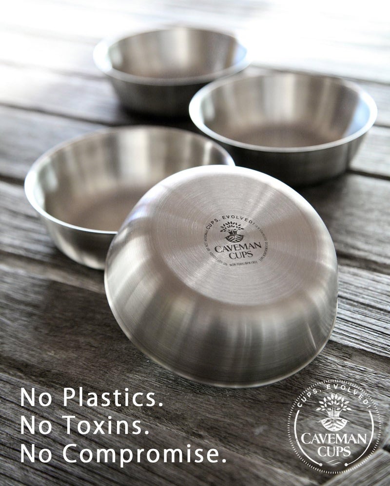 Caveman Premium Heavy Stainless Steel Small Bowls For Baby Toddler Kids Snacks 4 Pack Cub Bowls - Image 3