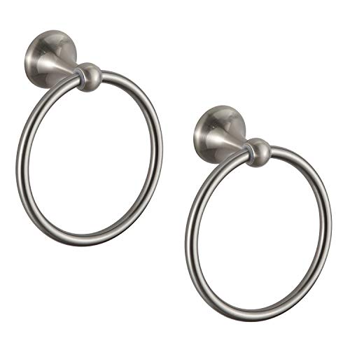 BGL BGL Towel Ring Brushed Nickel Matal Wall Mount for Bathroom 2 Pack Classic Style 