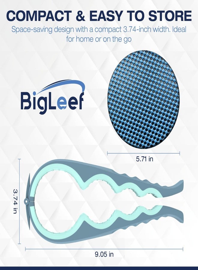 BigLeef فتاحة برطمانات مصممة للأيدي الضعيفة مع وسادات تثبيت قوية للبرطمانات وحصيرتين مانعتين للانزلاق، مجموعة أدوات مطبخ متعددة الوظائف لكبار السن، سهولة إزالة الأغطية (أزرق) - Image 4