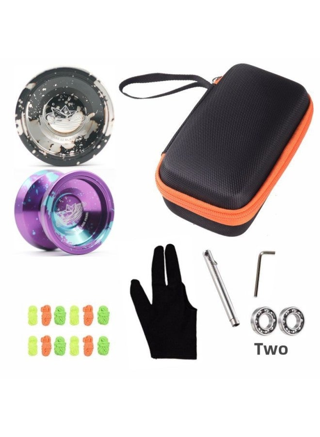 JOLESHARE Professional Competitive Alloy Yo-yo Fancy Super Long Sleep Yo-yo With Ball Bag Combination YOYOS-Color:X3 Black Red + Brown - Image 2