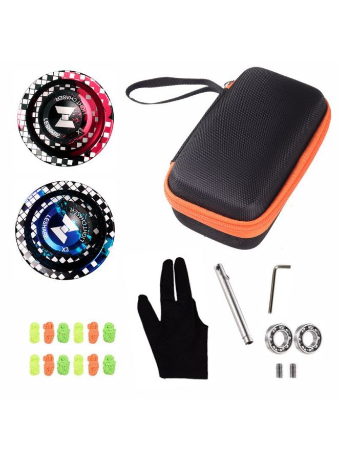 JOLESHARE Professional Competitive Alloy Yo-yo Fancy Super Long Sleep Yo-yo With Ball Bag Combination YOYOS-Color:X3 Black Red + Brown - Image 4