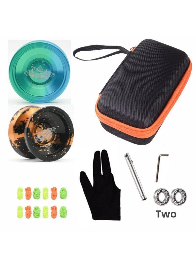 JOLESHARE Professional Competitive Alloy Yo-yo Fancy Super Long Sleep Yo-yo With Ball Bag Combination YOYOS-Color:X3 Black Red + Brown - Image 3