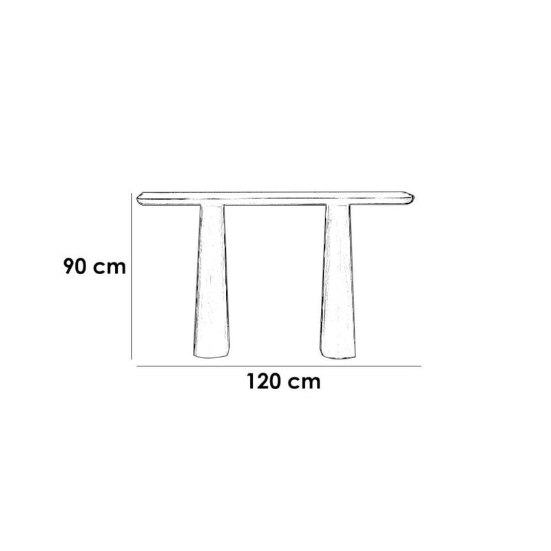Betak Natural wood and black oak entrance table - 120 x 40 x 90 cm - Image 2