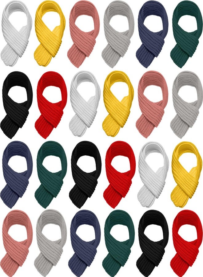 Liitrsh 24 Pcs Kids Scarf Bulk, 47 Inch Long Toddlers Winter Knitted Scarf Thick Warm Neck Warmer Scarves for Girls and Boys(Classic Color) - Image 1