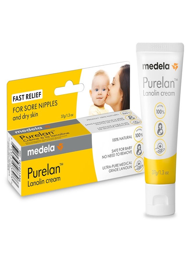 Medela Purelan Lanolin Nipple Cream, Fast Relief for Sore Nipples & Dry Skin During Breastfeeding, Safe for Breastfeeding Baby, Natural, Hypoallergenic, Fragrance-Free, 37g - Image 1