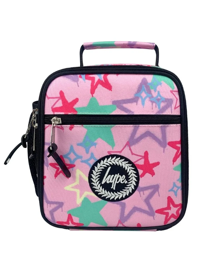 JUST HYPE Insulated Lunch Bag - Pink Graffiti Stars