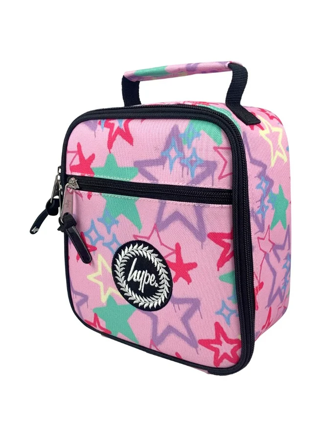 JUST HYPE Insulated Lunch Bag - Pink Graffiti Stars