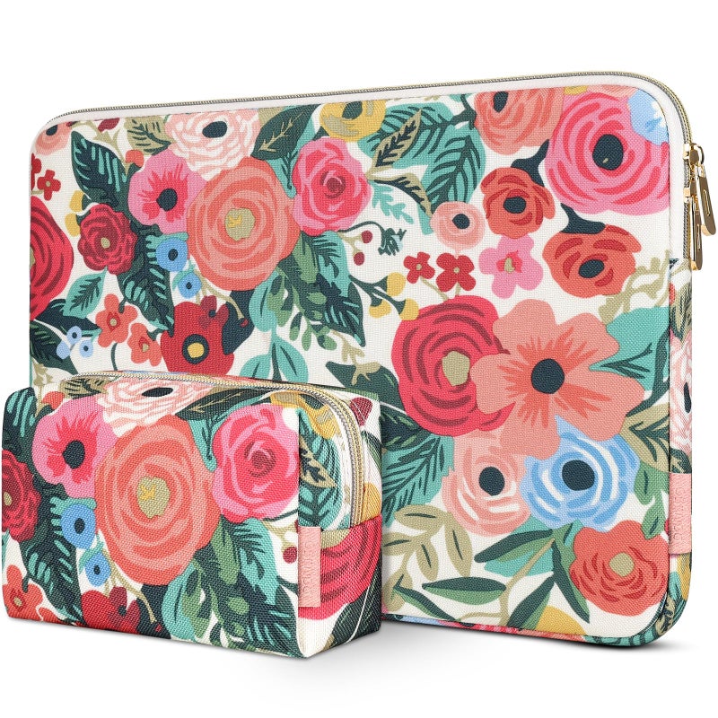 DOMISO 17 inch Laptop Sleeve Protective Case Cover Compatible with 17173 inch HP Dell ASUS Lenovo ChromebookWaterproof Computer Cases Bag with Accessory PouchRose - Image 2